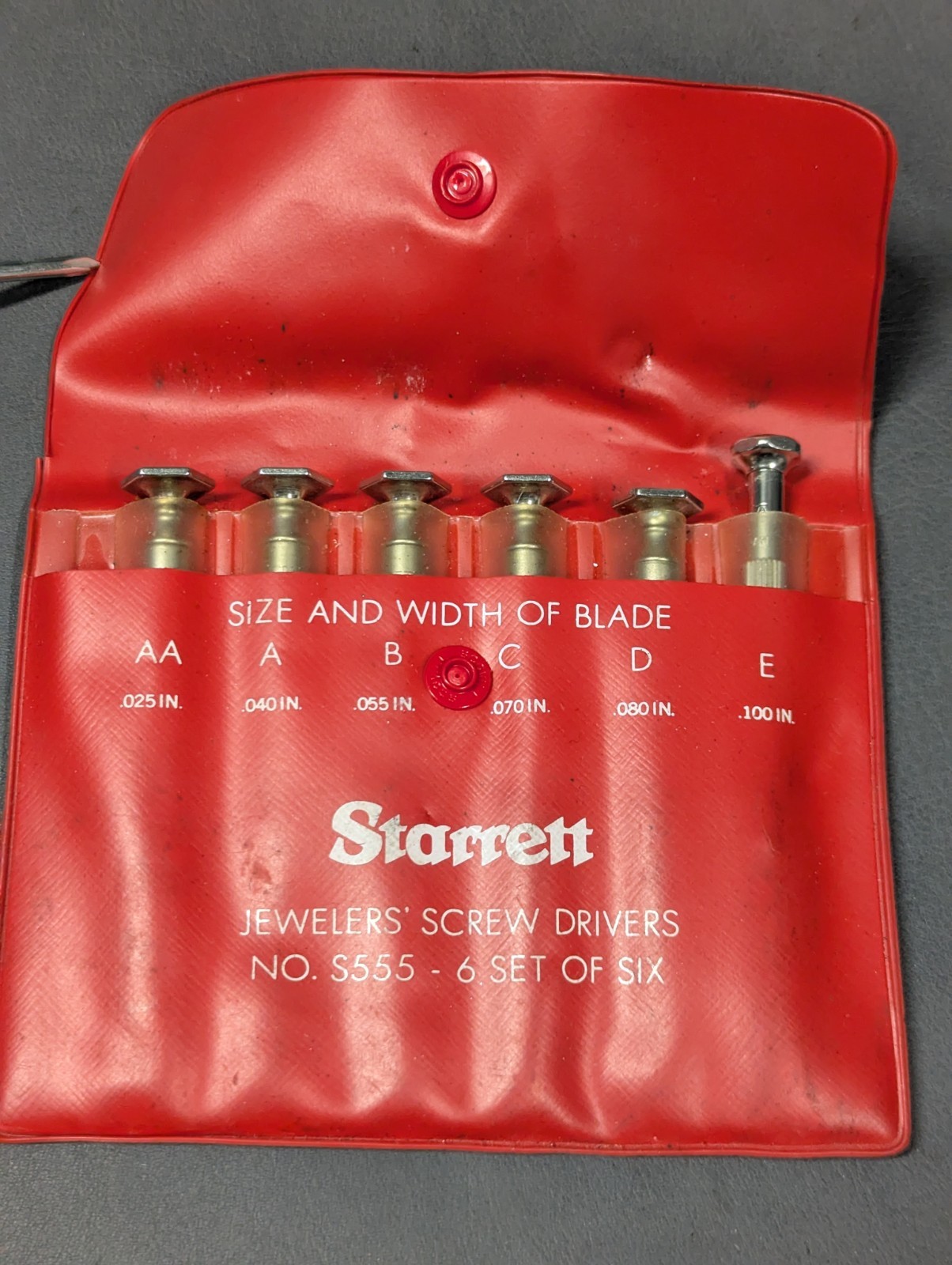 L. S. STARRETT No. S 555-6 JEWELERS\' SCREW DRIVERS w/ORIGINAL Packging-MACHINIST