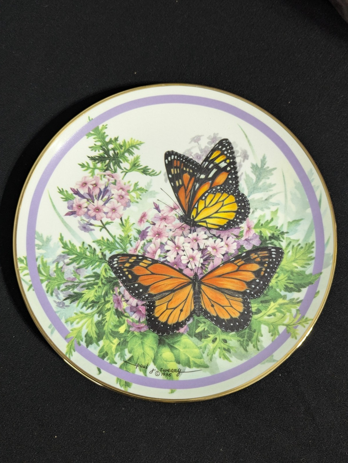 Monarch Butterfly Garden Hamilton Collection collectors plate Paul Sweany 1986