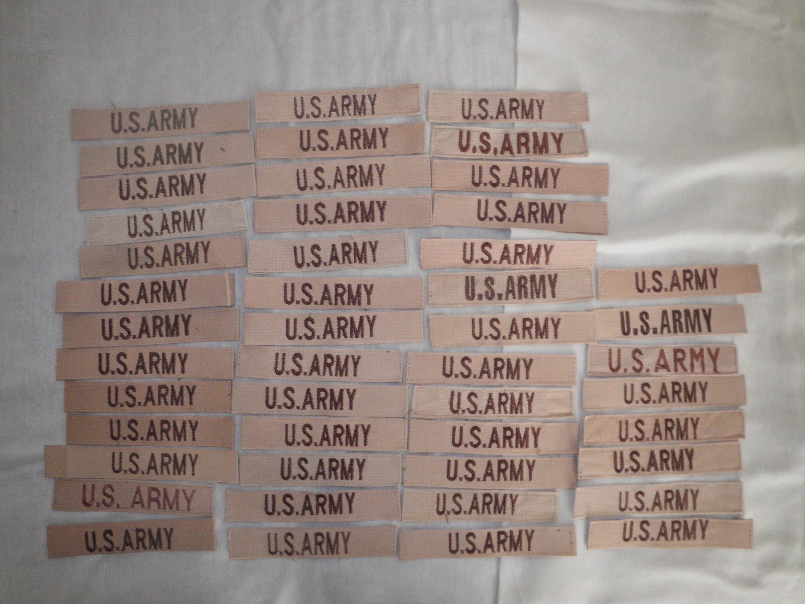 Very Good GWOT Era US Army desert name tape. Priced Cheap Very Good GWOT Era US Army desert name tape. Priced Cheap