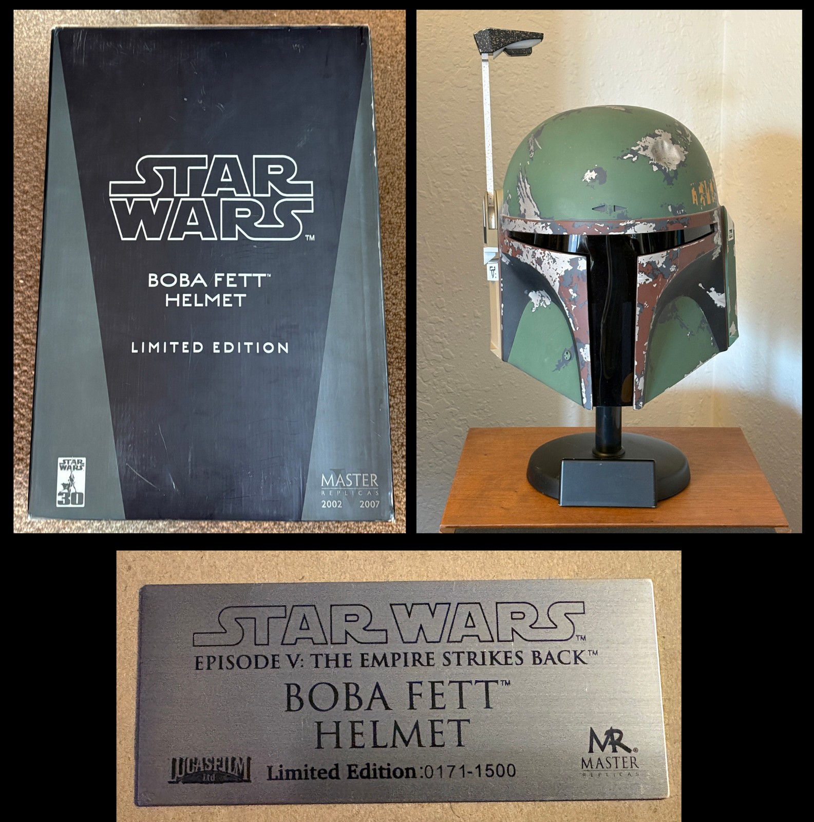 Star Wars Master Replicas Boba Fett Helmet 171 of 1500 fiberglass helmet