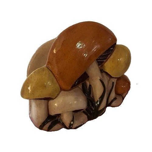 Vintage 1970s Hand Painted Ceramic Mushroom Napkin Holder