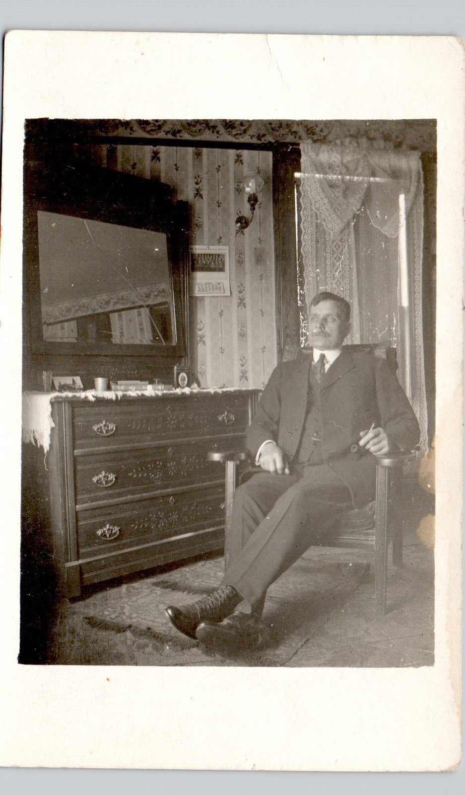 HOME INTERIOR jamestown ny wall calendar postcard real photo rppc named