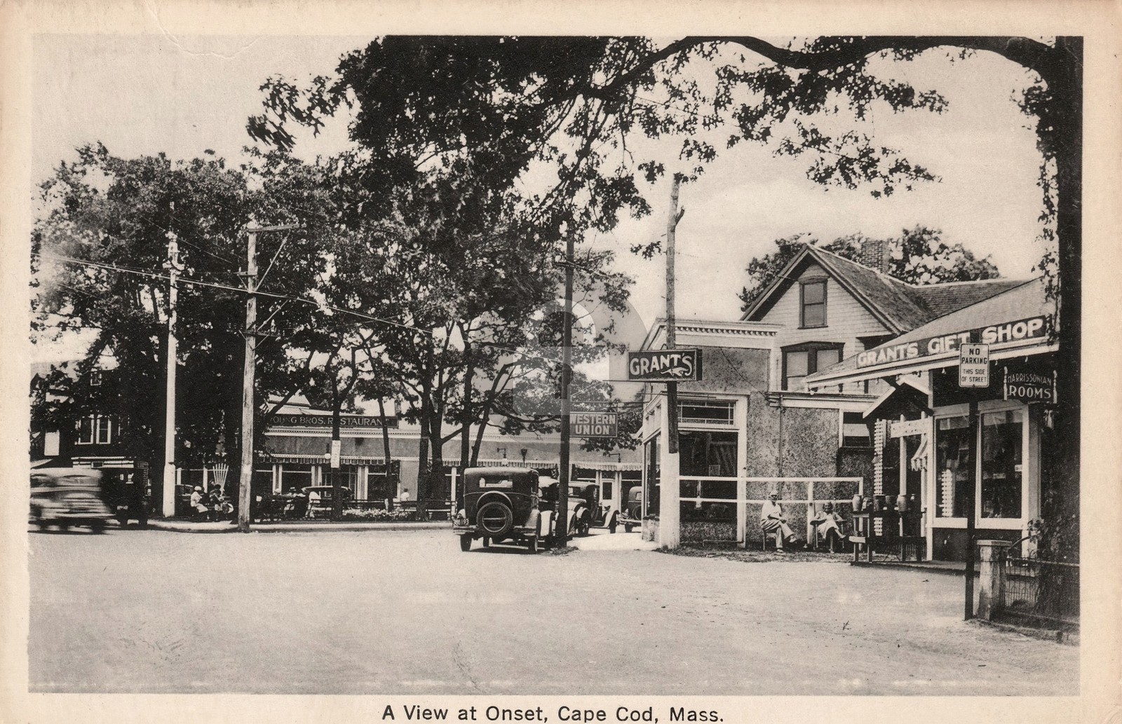 View at Onset, Onset, Cape Cod MA Vintage Postcard COPY