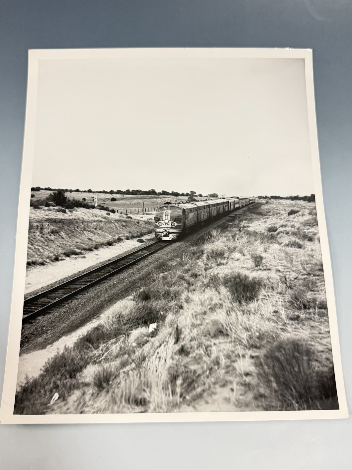 Vintage Santa Fe ATSF EMD F7 Diesel Train Railroad 8x10 Original Photo 1950s