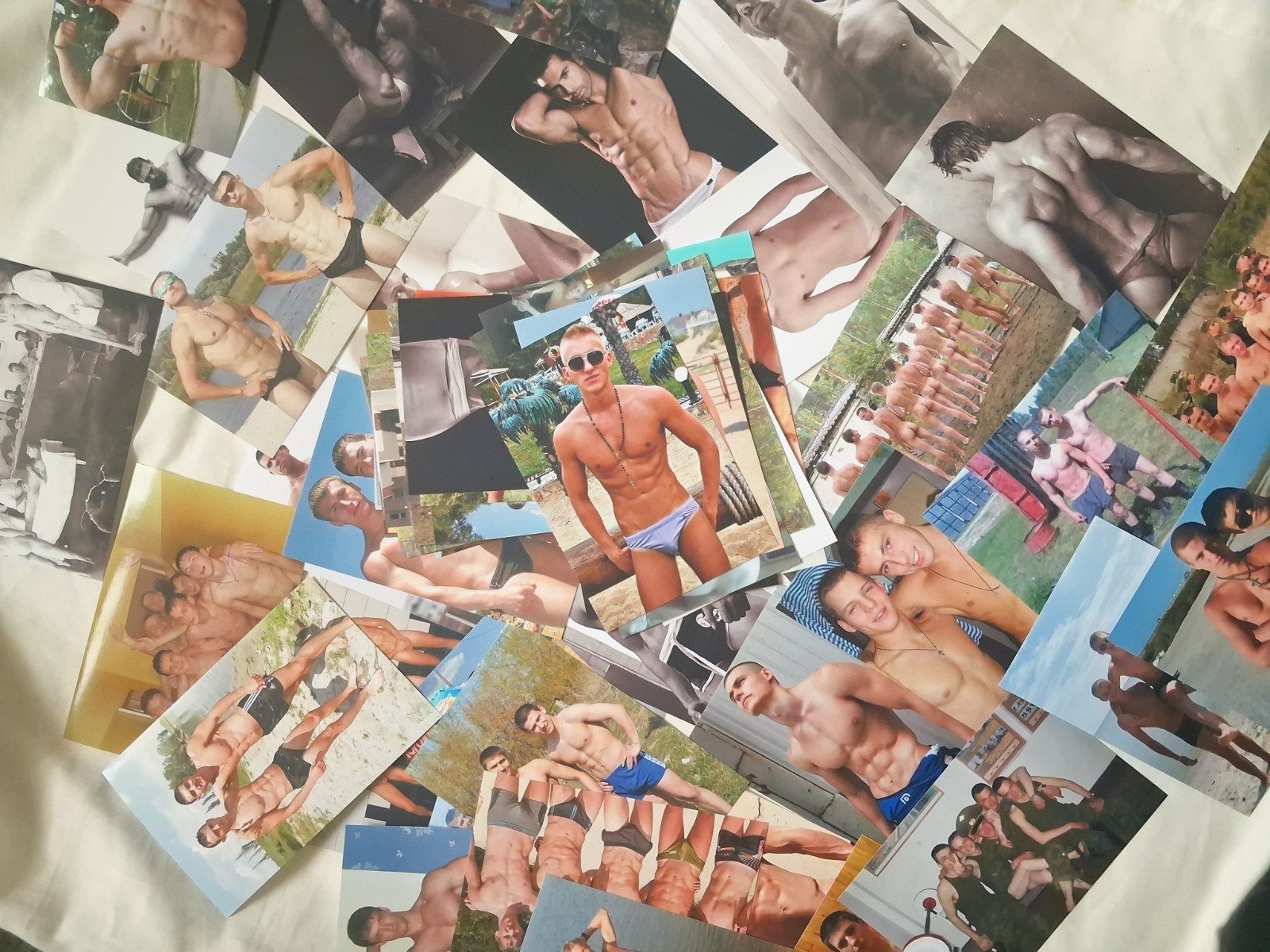 100pc set random REPRINT Shirtless Handsome young man hunk jock gay vtg photo