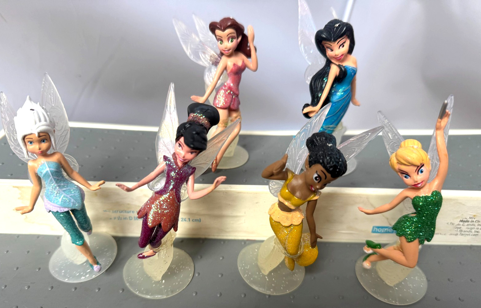 Disney Tinker bell & Friends Fairies PVC Plastic Figures Cake Topper Lot 6 READ Disney Tinker bell & Friends Fairies PVC Plastic Figures Cake Topper Lot 6 READ