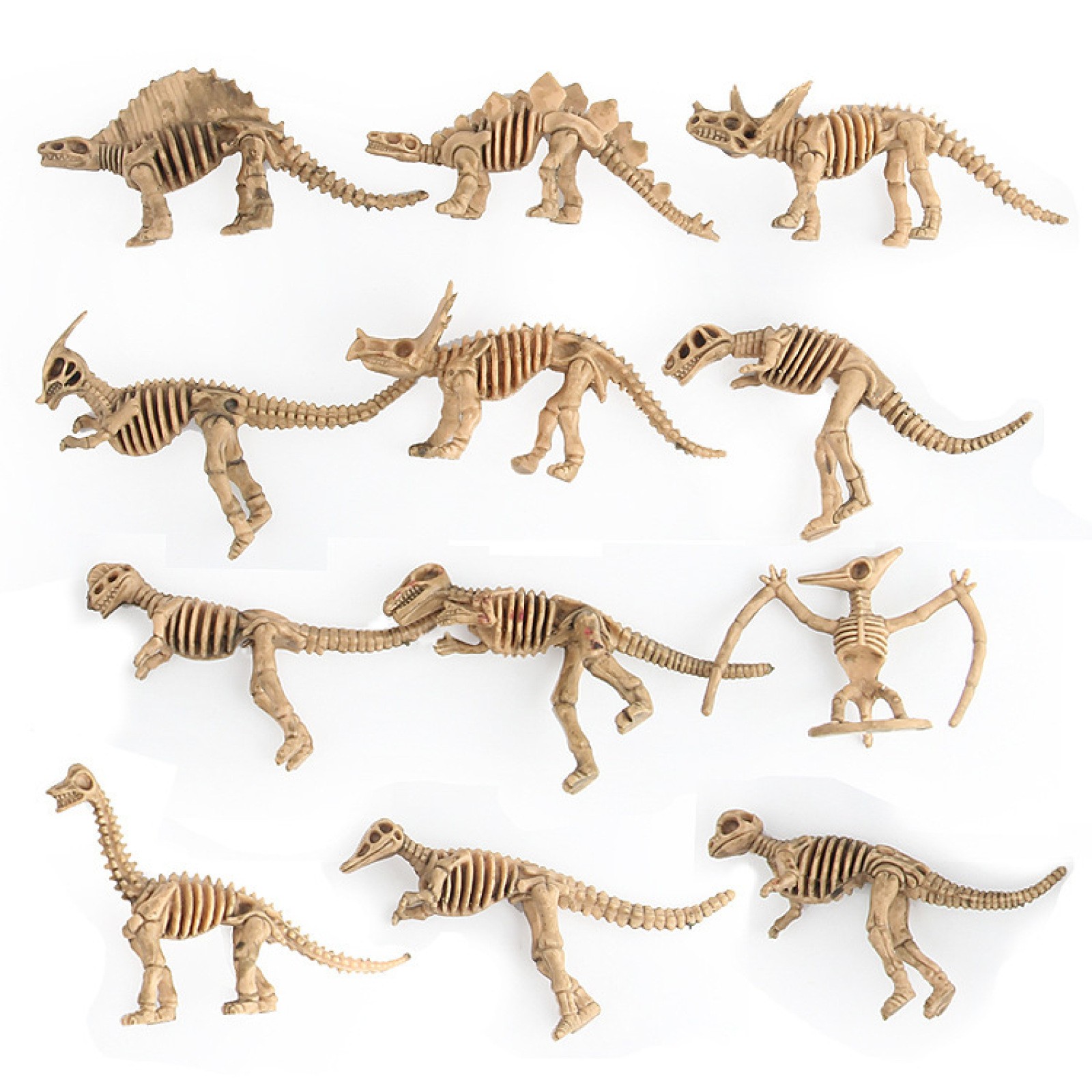 12pcs Dinosaur Fossil Skeleton Simulation Model Action Figure Toy Gift For Kids