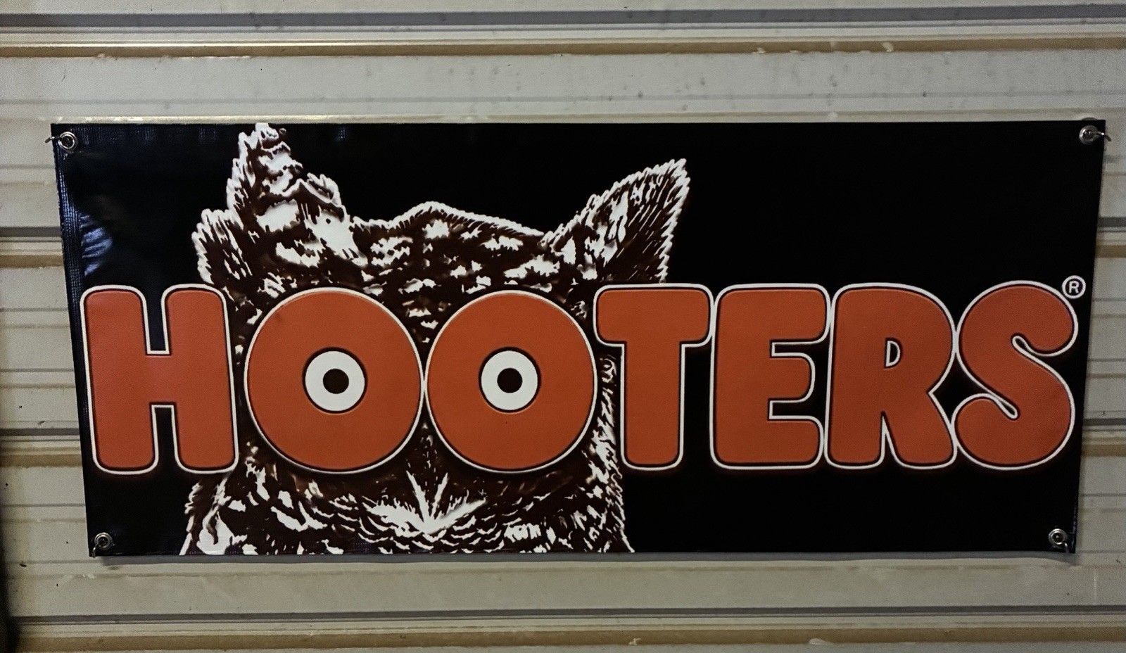 Hooters Owl Logo Vinyl Banner Garage Bar Man Cave Restaurant Wall Decor Sign