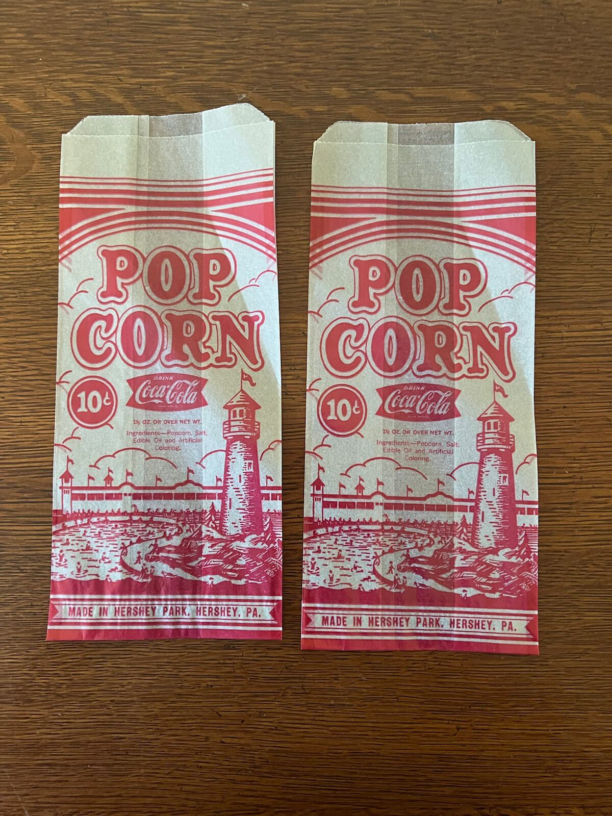 1950s Coca Cola Hershey Park Lighthouse PA Vintage Popcorn Advertising Bag Coke