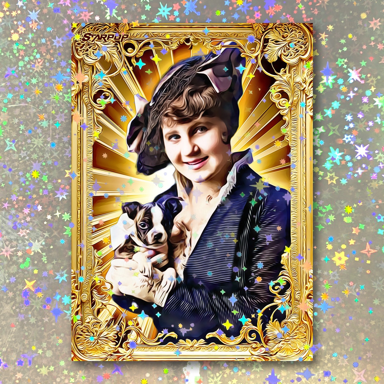 Florence Lawrence Holographic Golden Icon Art Card 01/10 Starpop Signed Print
