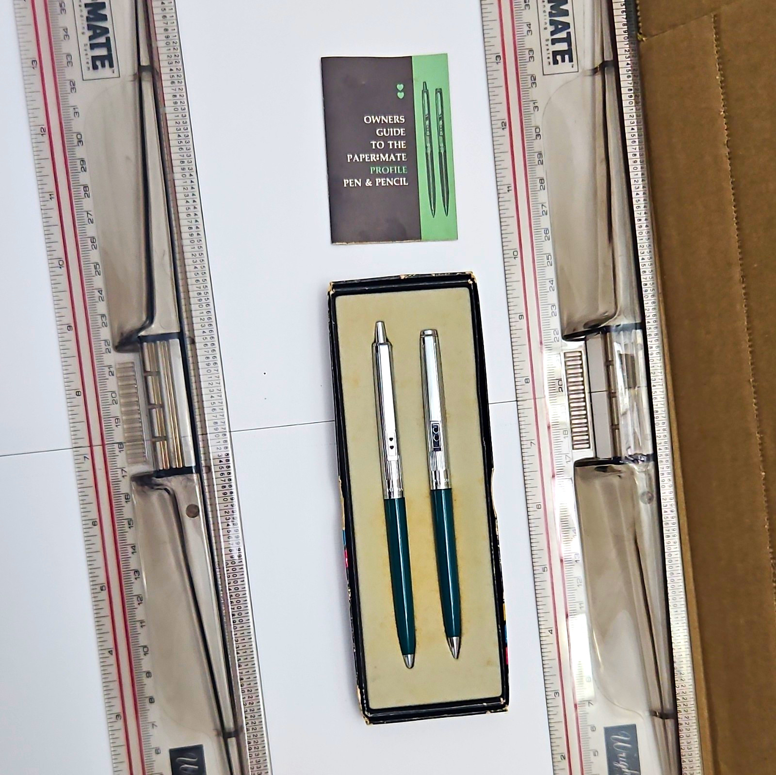 Papermate Profile Pen and Pencil Set Vintage Double Heart Pattern