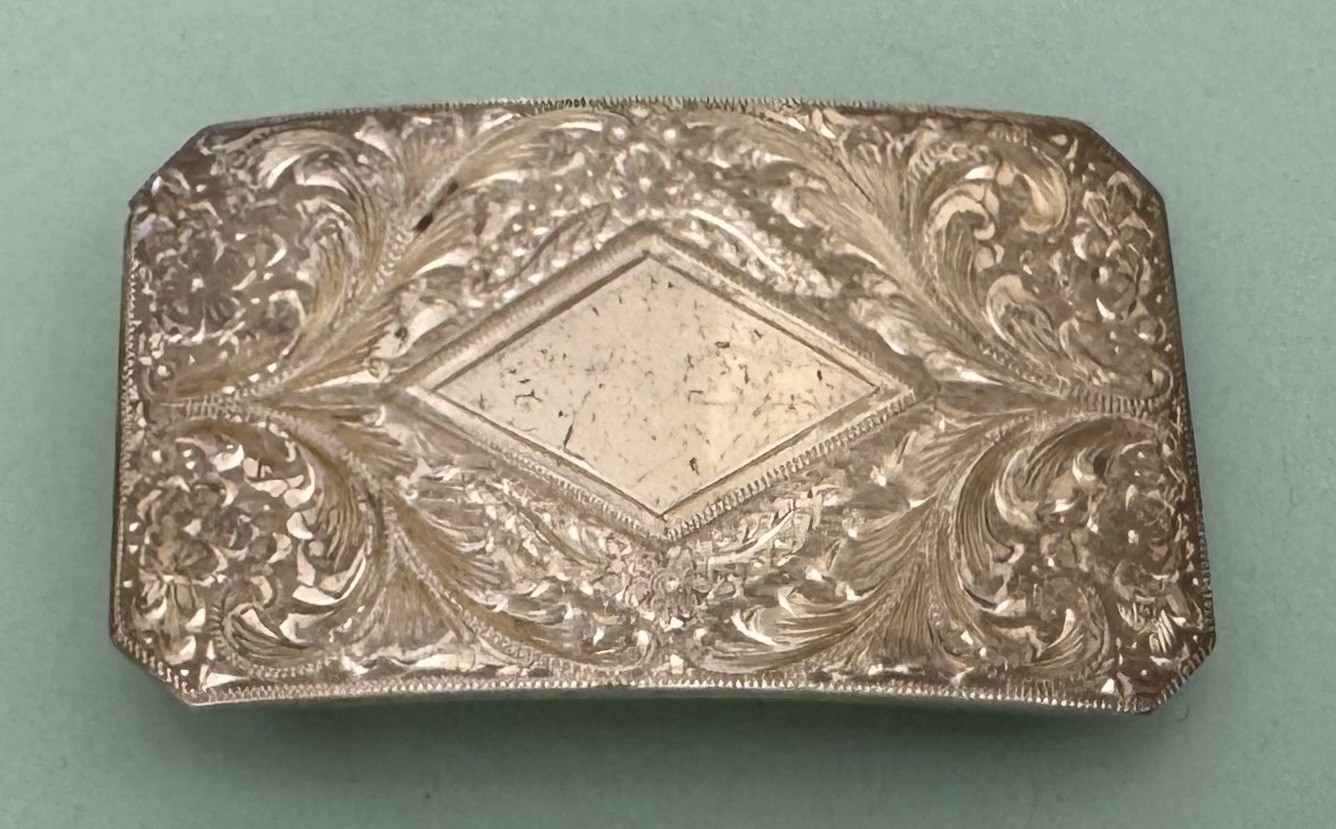 Vintage Antique 1940’s Era John McCabe Silversmiths Sterling Silver Belt Buckle