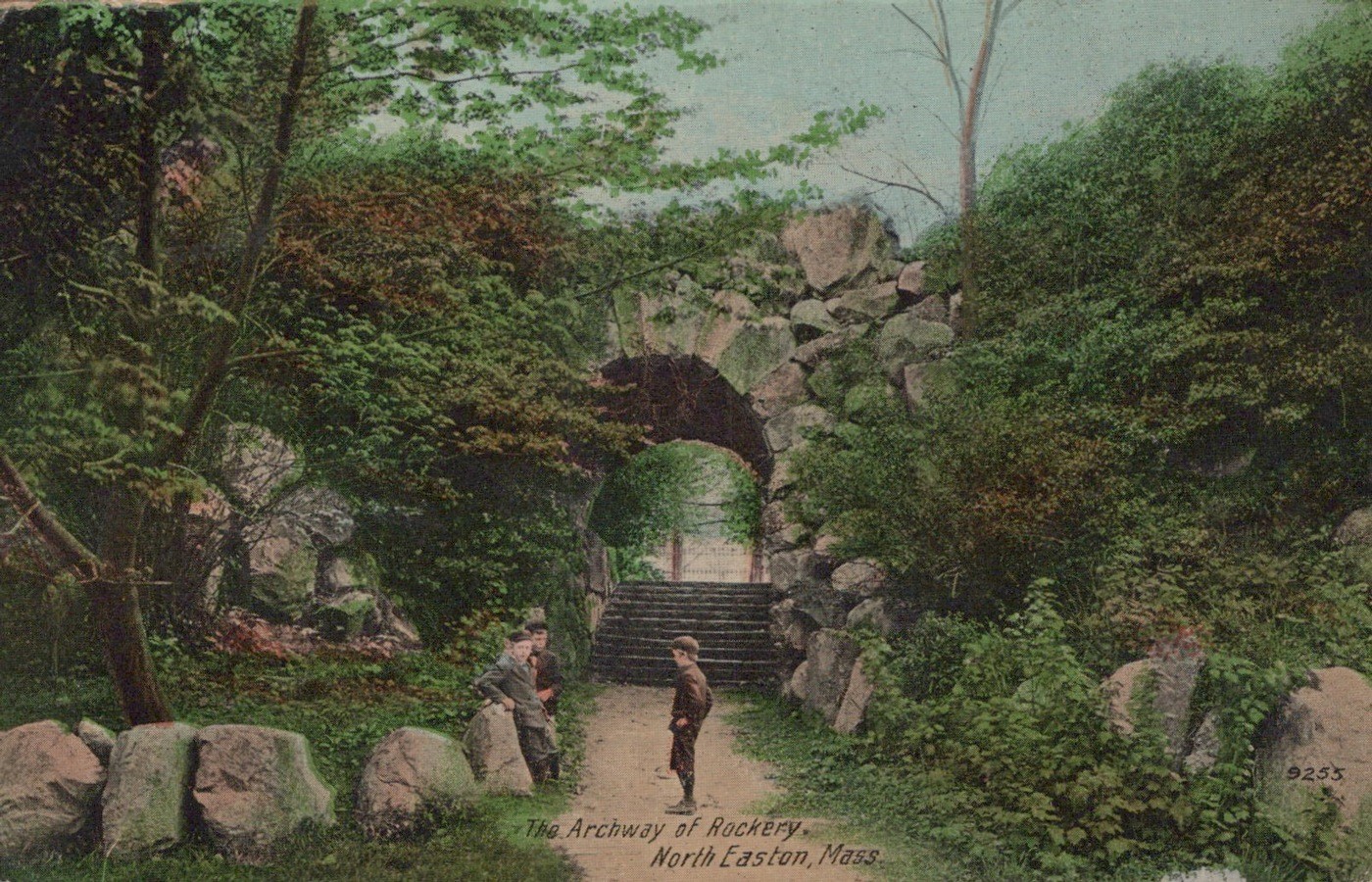 North Easton MA Archway Rockery Ames Estate antique 1911 - Photo Postcard