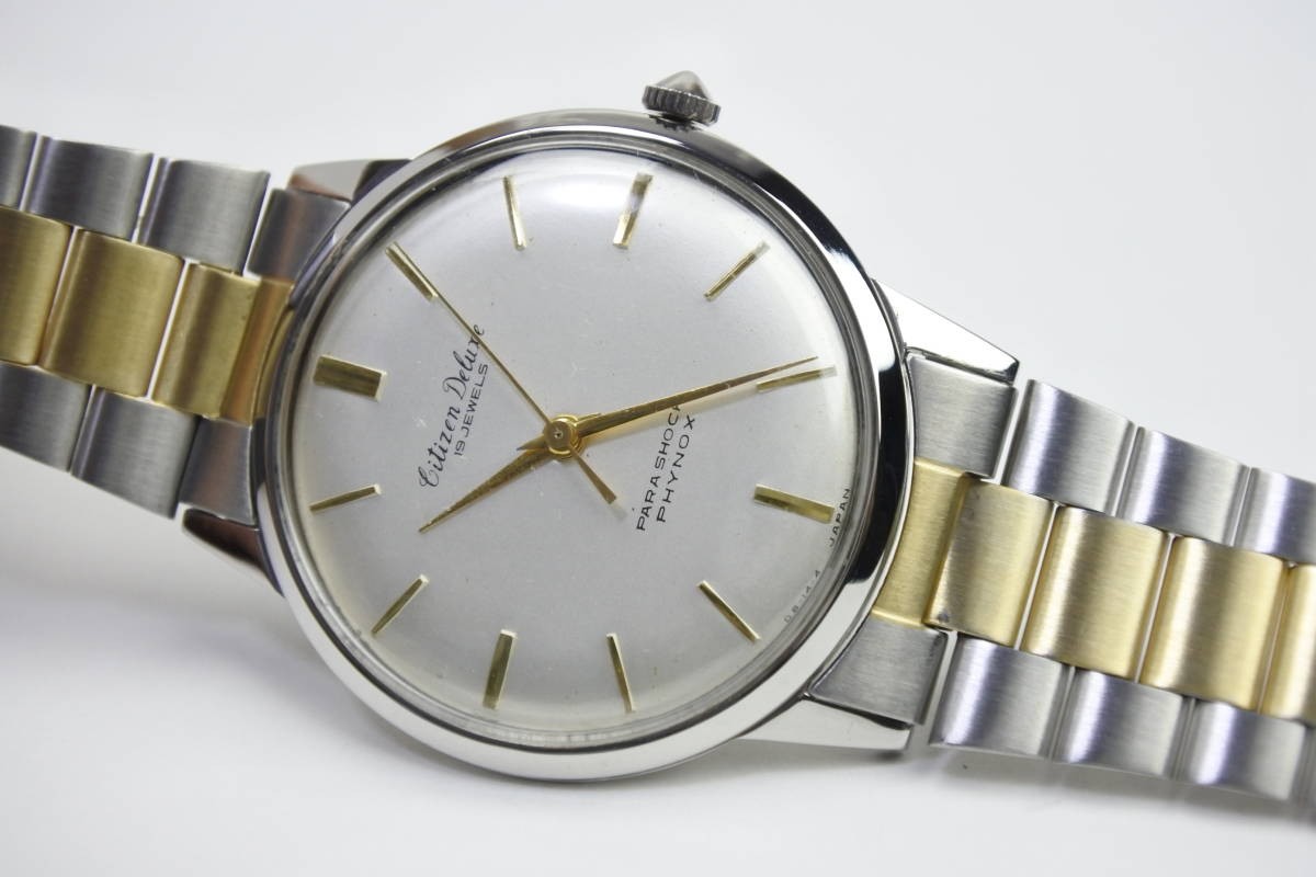 Rare 60s CITIZEN Deluxe 19 Jewels Manual Wind Men\'s Watch Excellent JAPAN JP