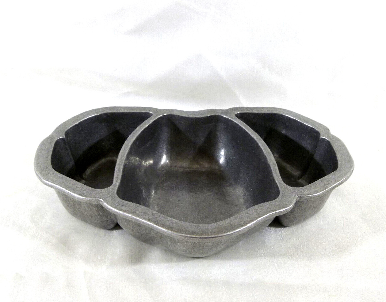 Pewter Divided 3 Compartment Tray