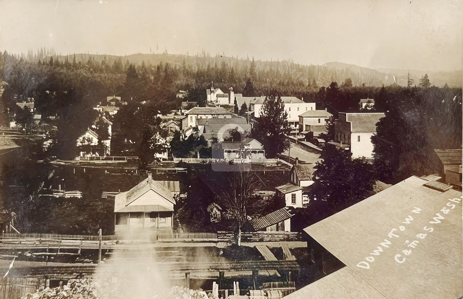 Camas WA Washington Downtown View RPPC Photo Postcard COPY