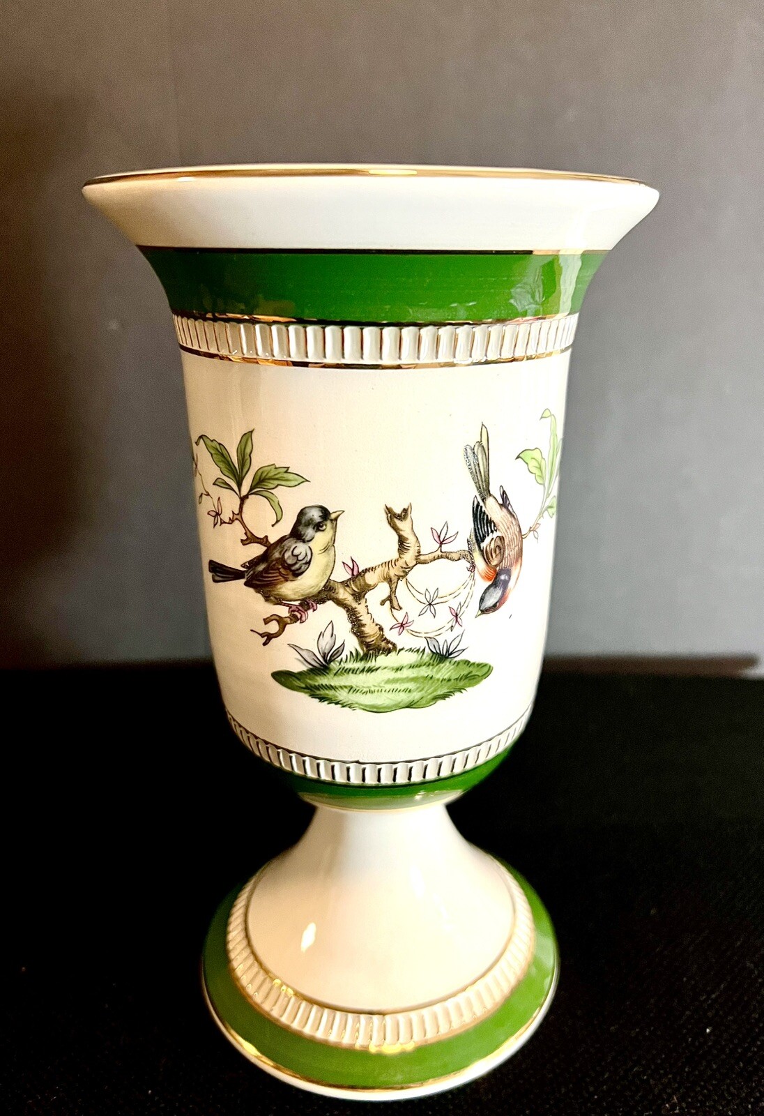 Vintage 1950s Fiorentine porcellane ceramiche made in Italy bird themed Vase