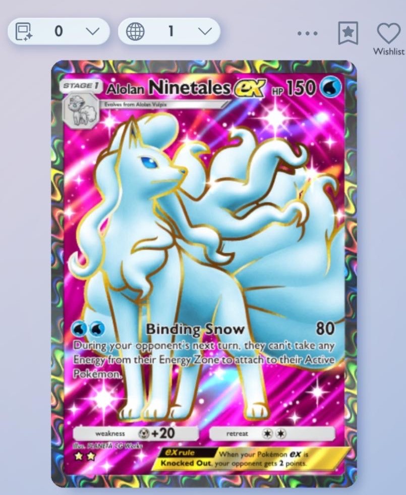 Pokemon TCG Pocket - Alolan Ninetales Ex- 2⭐ Card - English - Fast Delivery