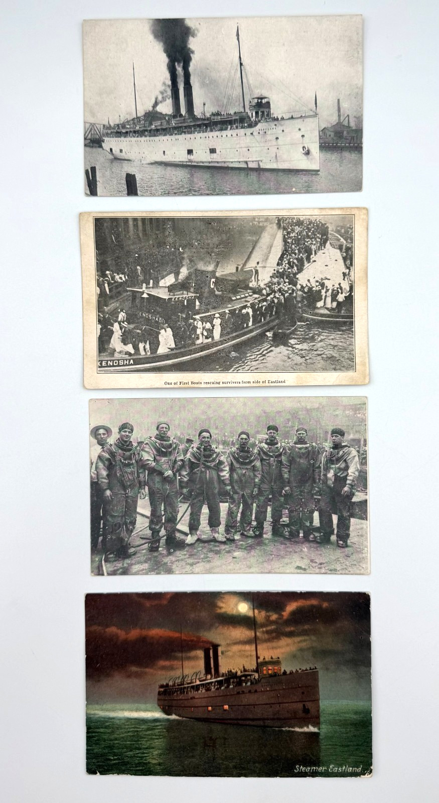 Lot of 4 Antique Fated Steamer Eastland Postcards