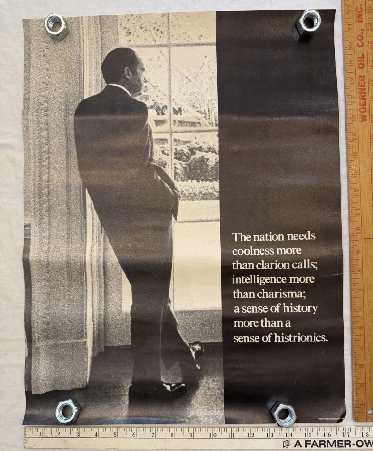VINTAGE 1972 RICHARD NIXON CAMPAIGN POSTER PRESIDENT POLITICS NATIONAL ELECTION