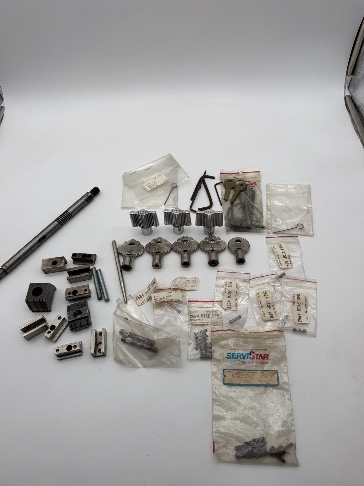 Ilco Unican Key Repair Parts Lot Vise Jaws Clamps Knobs Springs FOR 020, 024 025