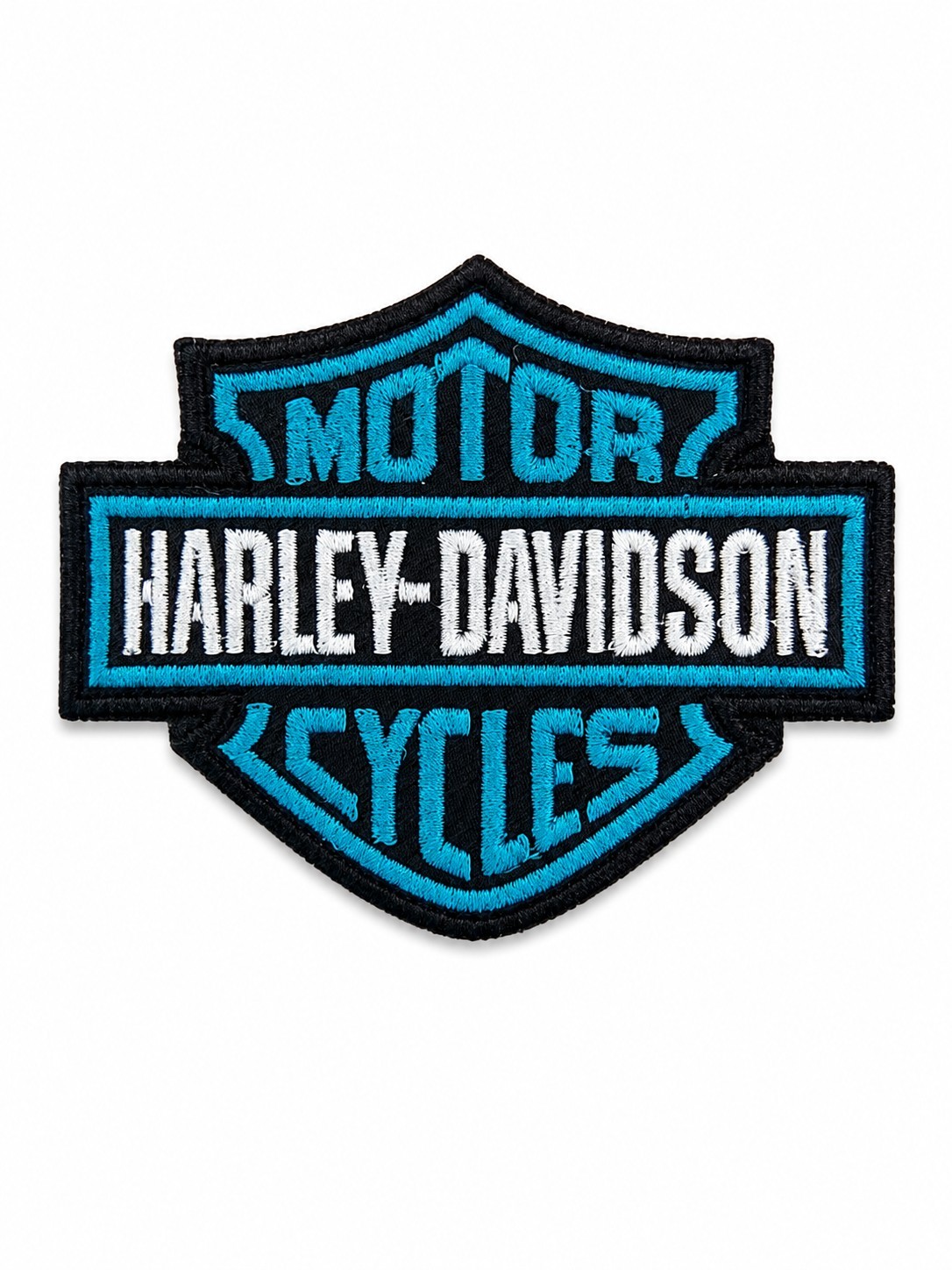 Embroidered Iron On Sew Patch Harley-Davidson Black & Teal 2.5x3 Inches Embroidered Iron On Sew Patch Harley-Davidson Black & Teal 2.5x3 Inches