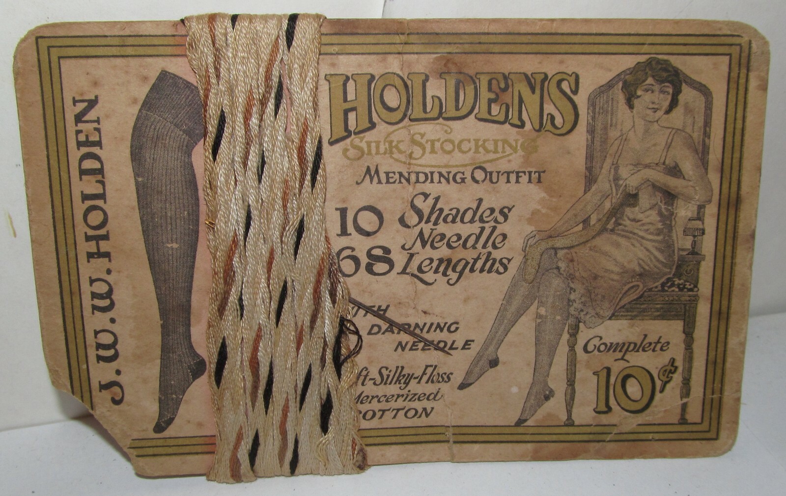 J.W.W. Holdens Silk Stocking Mending Outfit - Early 1900s