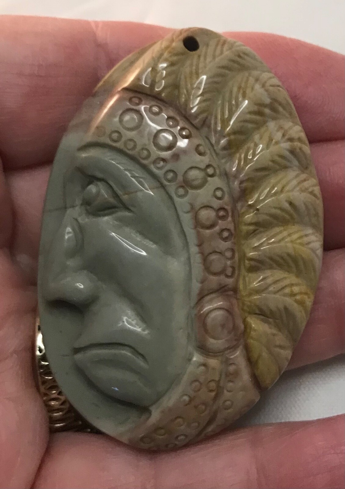 Native American Indian Hand Carving Jasper Stone - One of a Kind