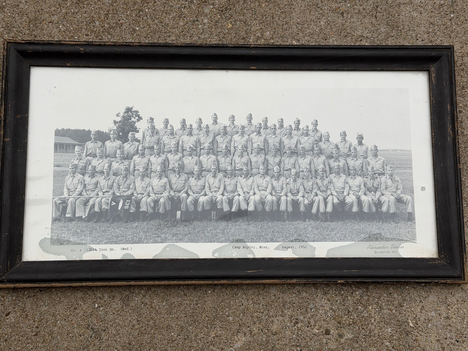 1952 US Army 135th Tank Battalion Co A Camp Ripley MN Military Panoramic Photo