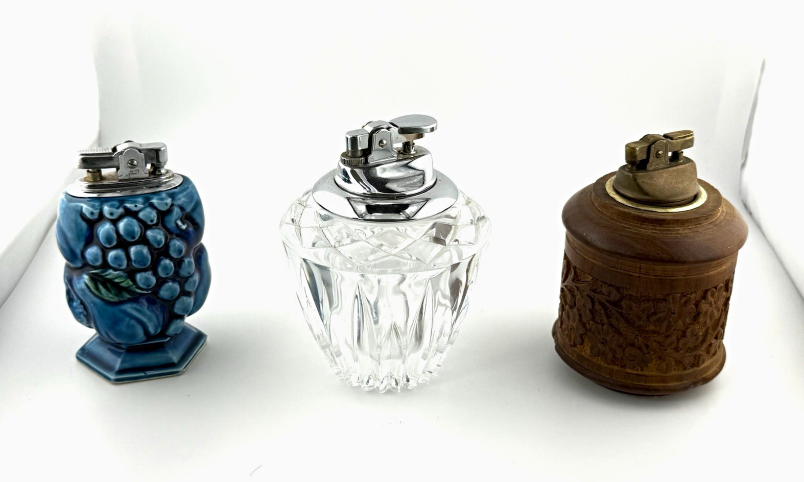 Collection of 3 mid century vintage table lighters 