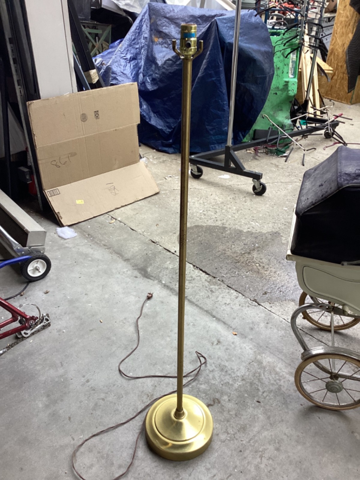 Vintage 50” Brass Floor Lamp Worn (Pitted) but Rustic Vintage 50” Brass Floor Lamp Worn (Pitted) but Rustic