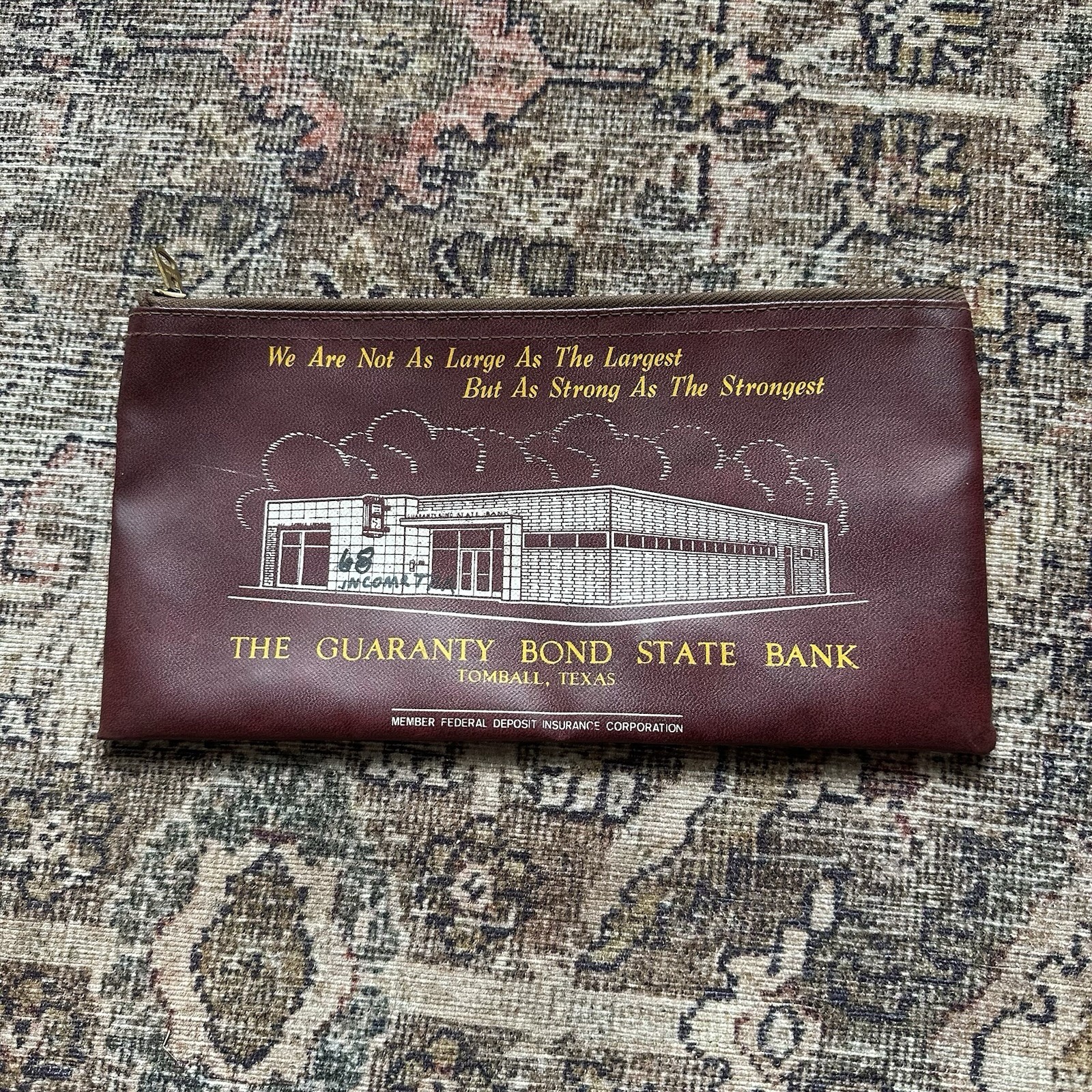 Vintage 1960s The Guaranty Bond State Bank Bag A Rifkin Talon MCM Tomball Texas