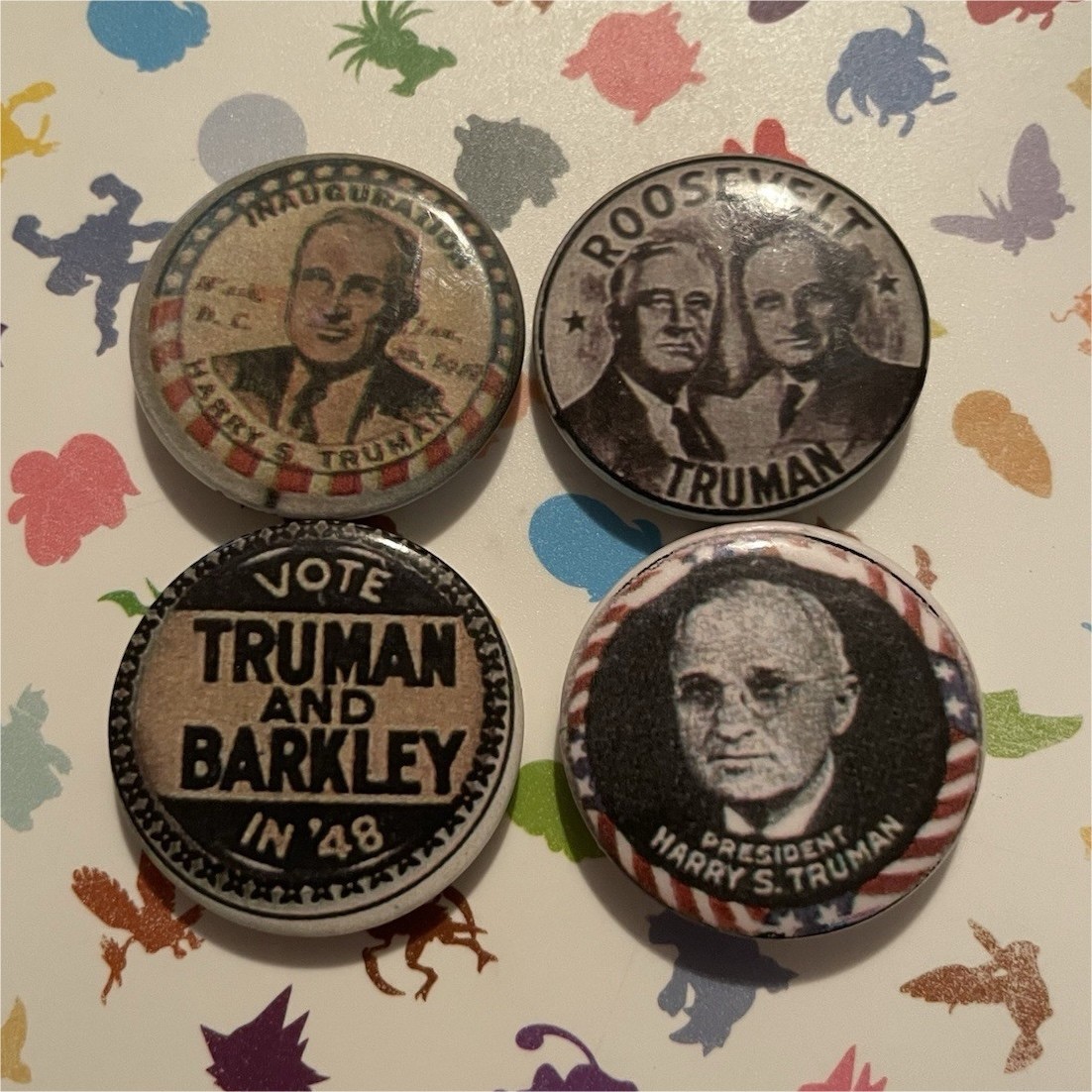 Harry S. Truman & Franklin D. Roosevelt Political Campaign Buttons Lot 4 Repo