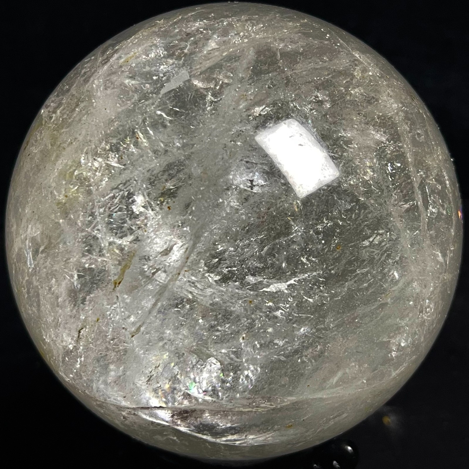5.67LB TOP Natural Rainbow clear Quartz ball carved Crystal energy Sphere