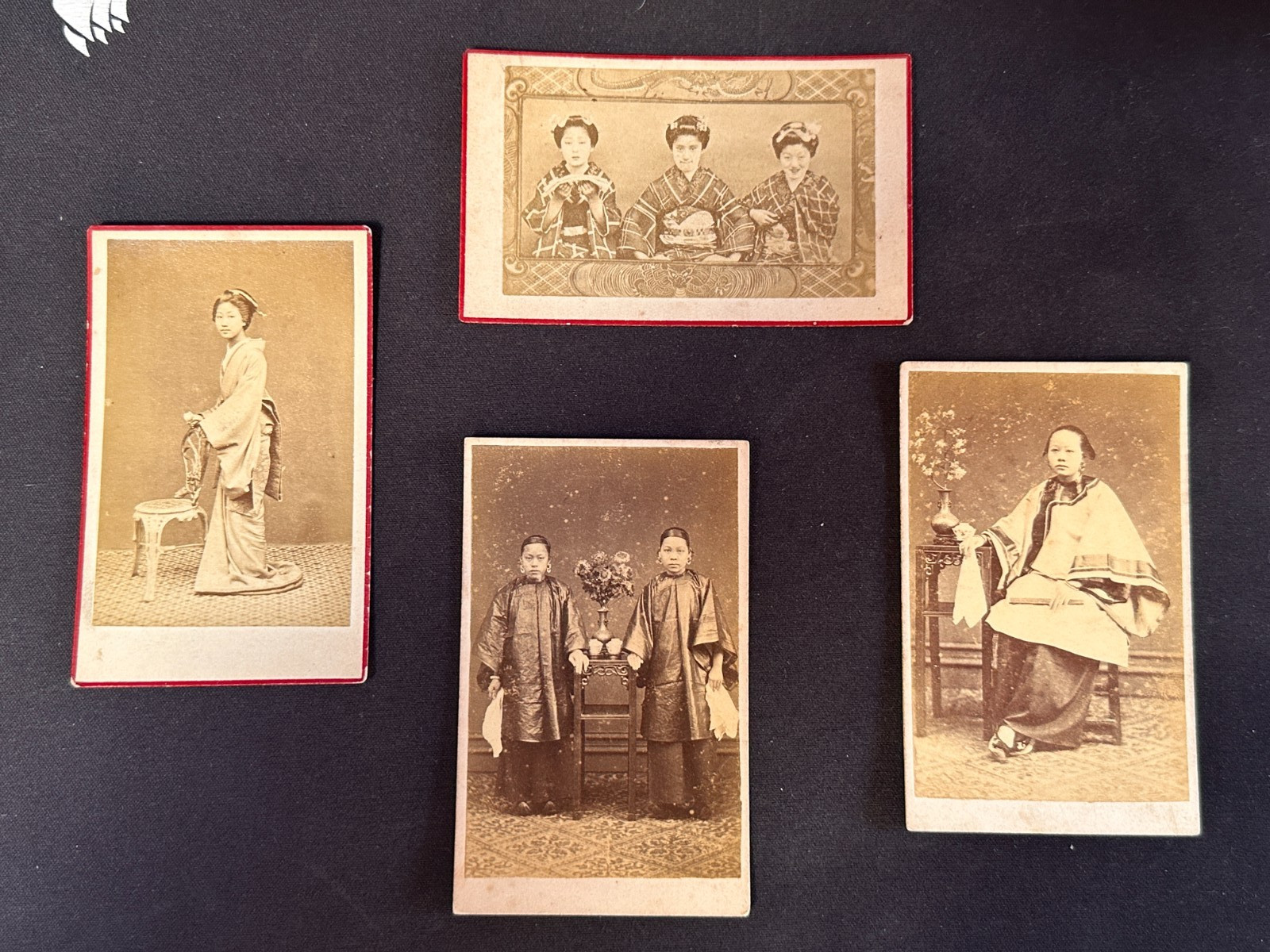 Vintage CDVs photos late Qing Dynasty (circa 1860s–1880s) & vintage Meiji-era
