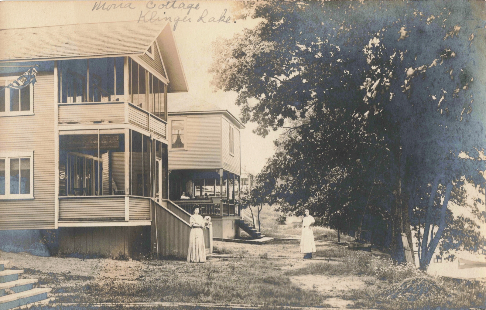SW Strugis Kilinger Lake MI RPPC RESORTER CHATAUQUA ERA @ popular Mona Cottages