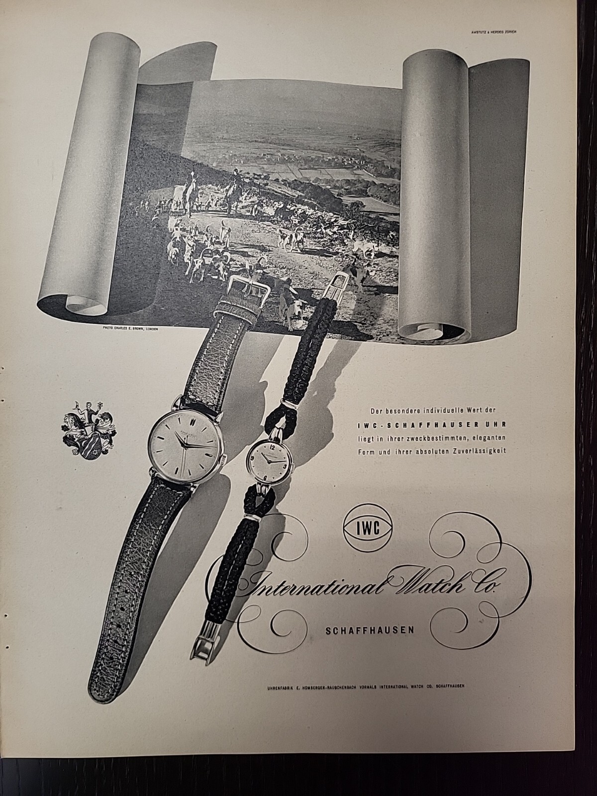 International Watch Co. Swiss Watches 1944 Print Ad Du World War 2 Luxury German