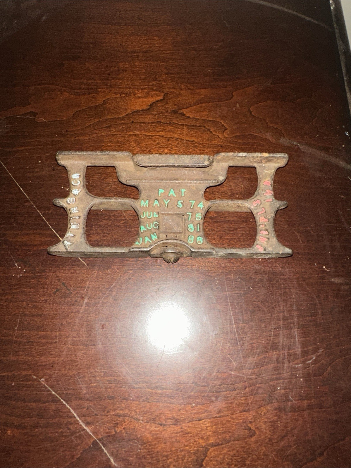 Vintage Atkins & Co Raker Gauge Cross Cut Saw Sharpening Tool PAT 74 75 81 88 Vintage Atkins & Co Raker Gauge Cross Cut Saw Sharpening Tool PAT 74 75 81 88