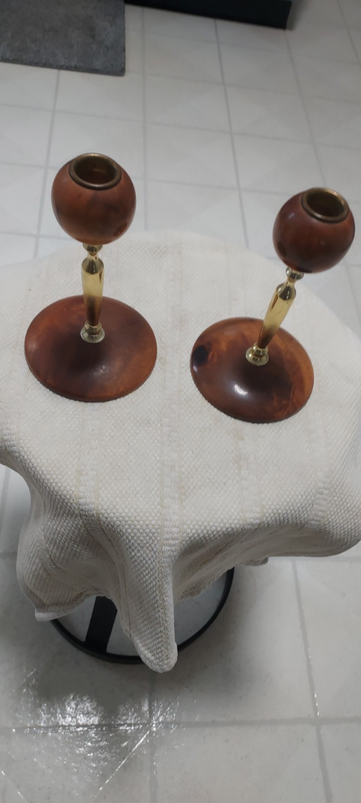 JD Molitor Taper Candle Holders Vintage Myrtle Wood & Metal Candlesticks 6.5” JD Molitor Taper Candle Holders Vintage Myrtle Wood & Metal Candlesticks 6.5”