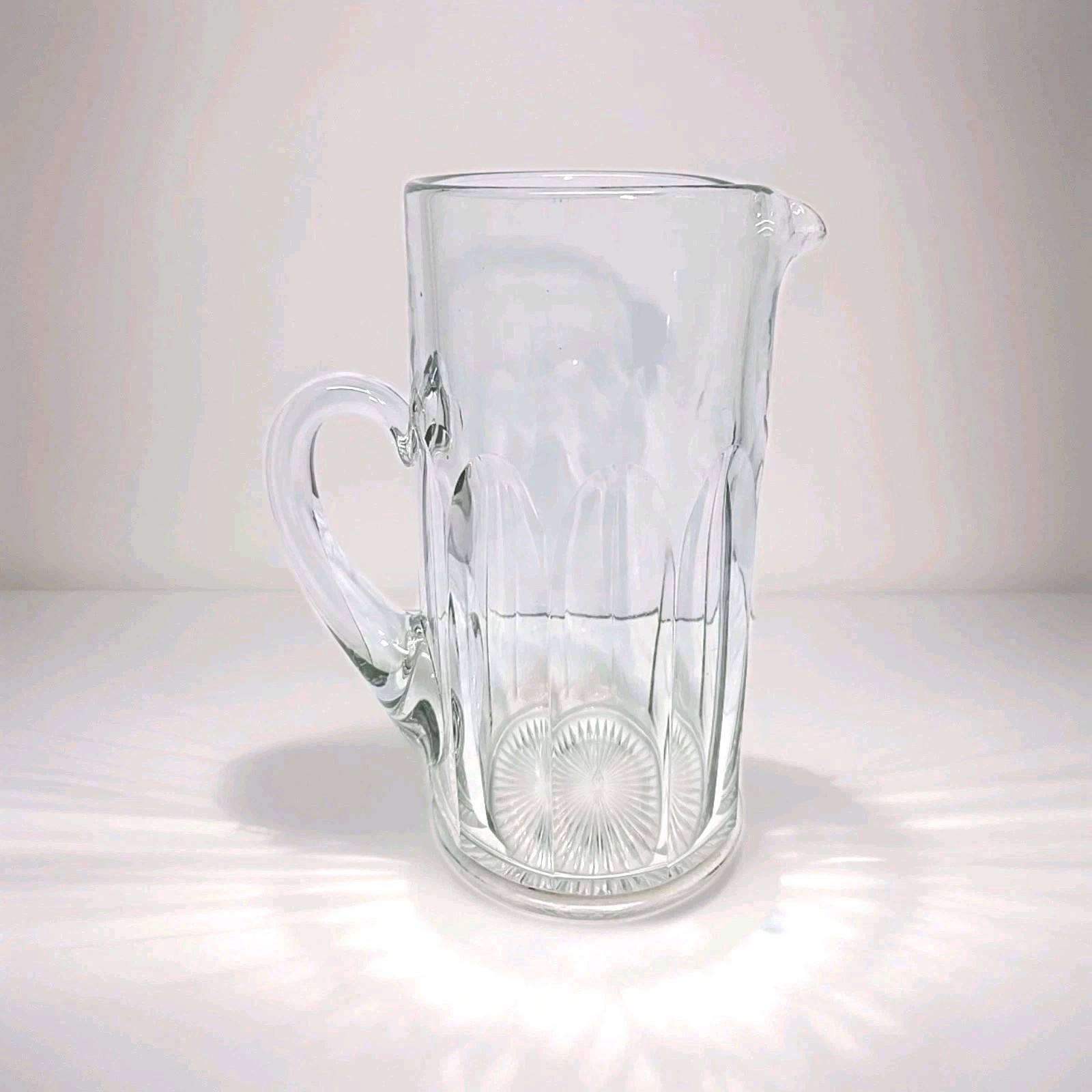Early Heisey Glass Plain Panel Recess Water pitcher Maker Mark ‘1920s 52oz.