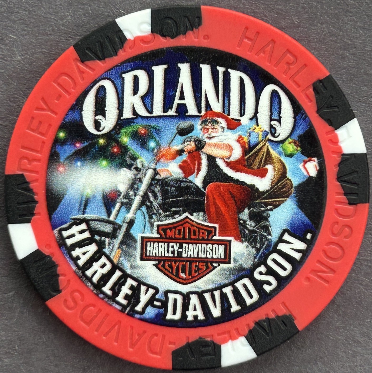 Harley Davidson Poker Chip 2018 Christmas from Orlando HD in Orlando, FL   SANTA