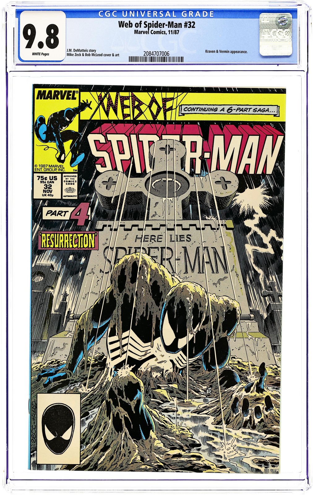 Web of Spider-Man #32D CGC 9.8 1987 2084707006