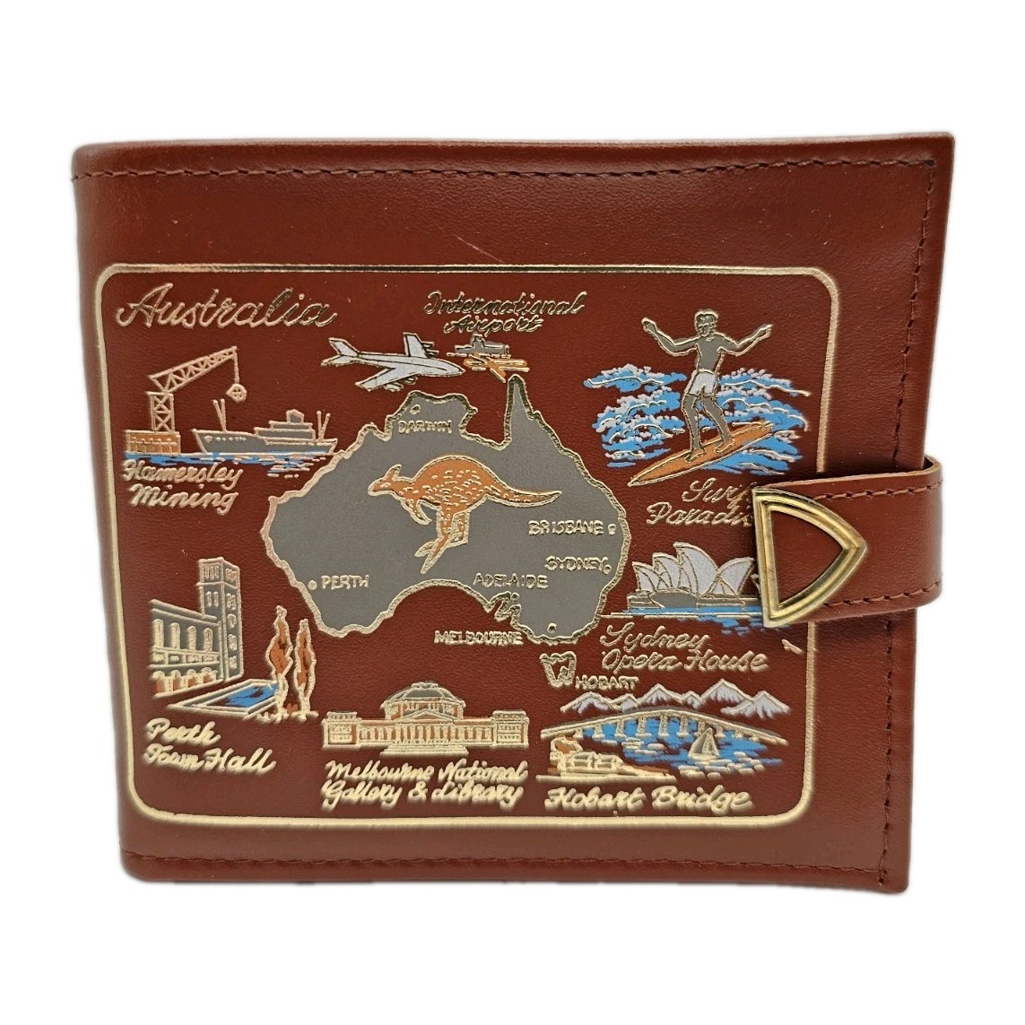 Vintage Genuine Leather Australia Map Souvenir Bifold Wallet H Leathergoods Brow Vintage Genuine Leather Australia Map Souvenir Bifold Wallet H Leathergoods Brow