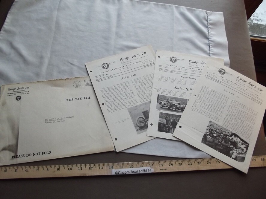 Lot 3 Newsletters Vintage Sports Car Club of America 1960 61 62 BMW 328 Delage