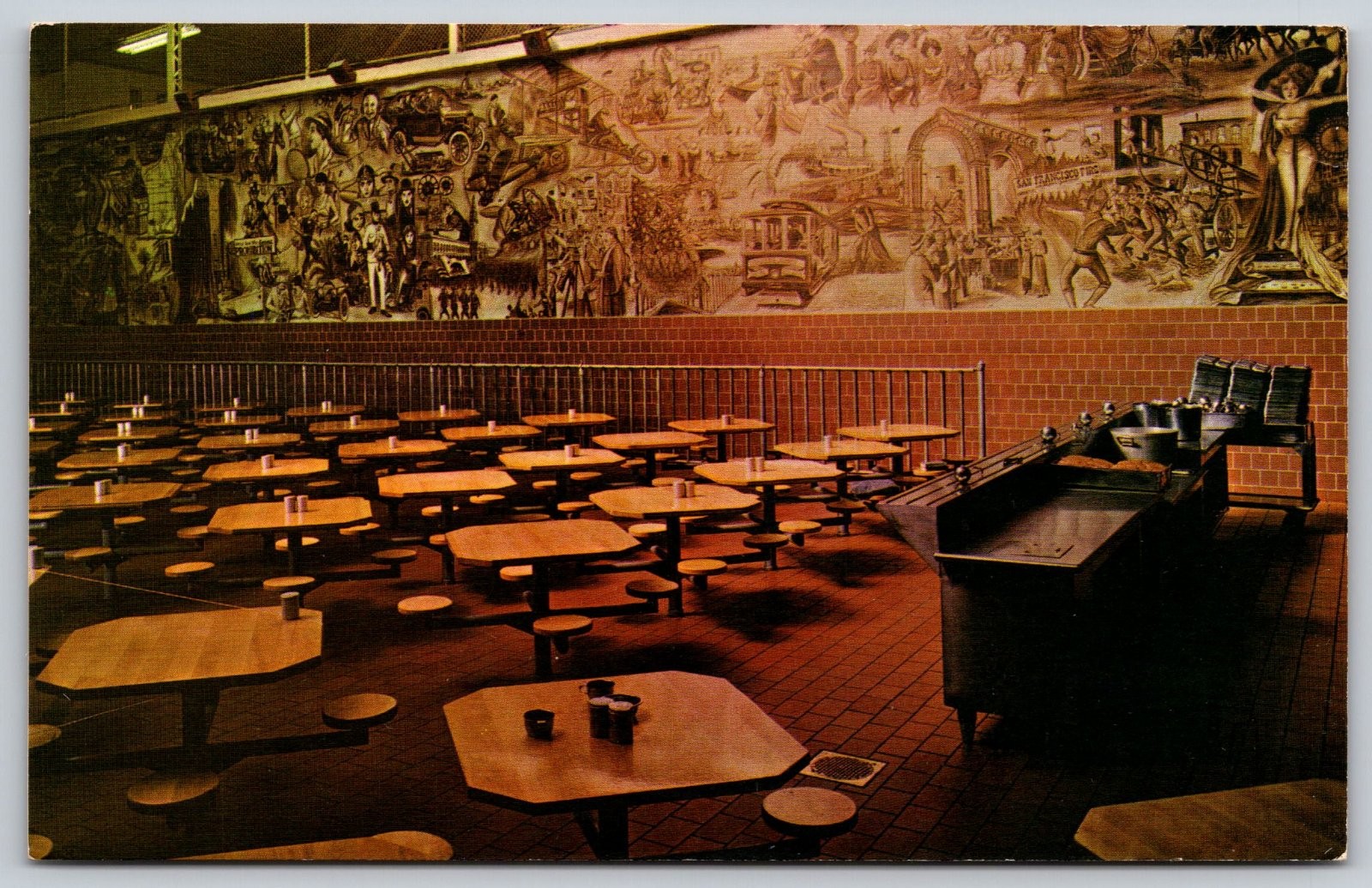 San Quentin California Prison Inmate Dining Room Mural Postcard PC299
