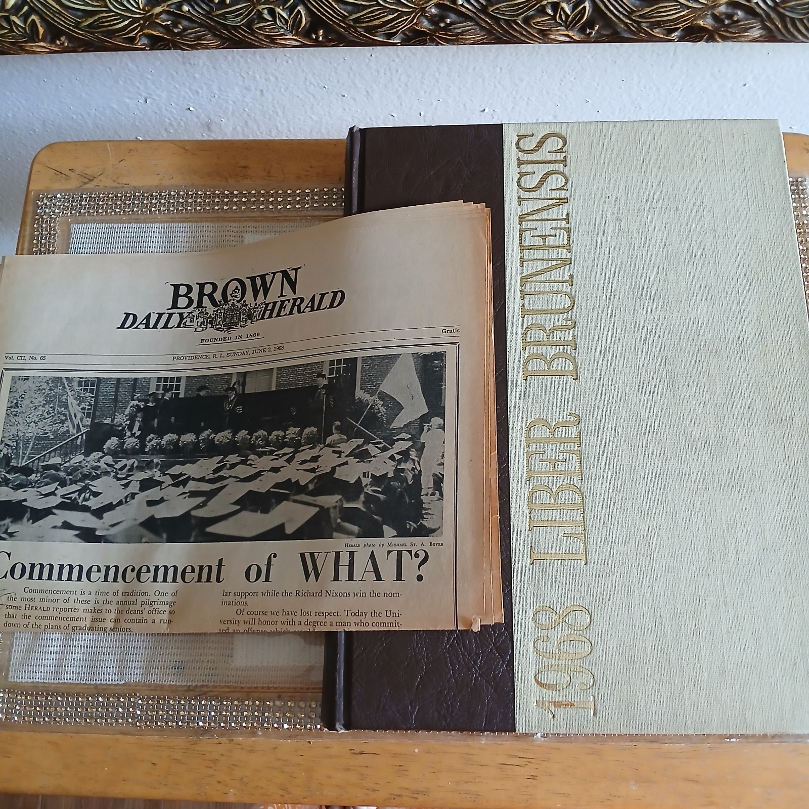 1968 Liber Brunensis Brown University Yearbook & 1968 Brown Daily Herald Newspap