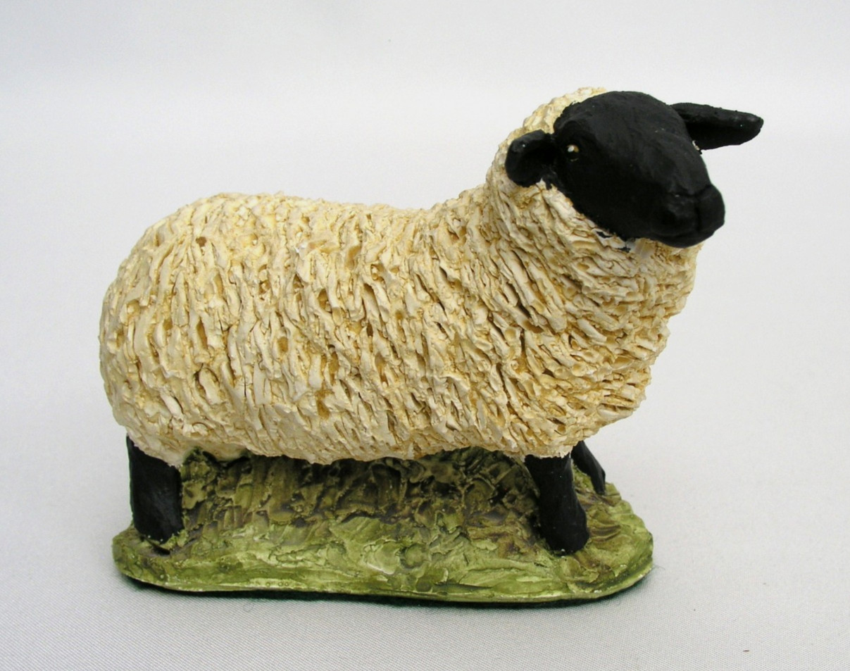 VINTAGE STEF HANDMADE SHEEP FIGURINE - MADE IN ENGLAND - 3 1/8\ VINTAGE STEF HANDMADE SHEEP FIGURINE - MADE IN ENGLAND - 3 1/8\