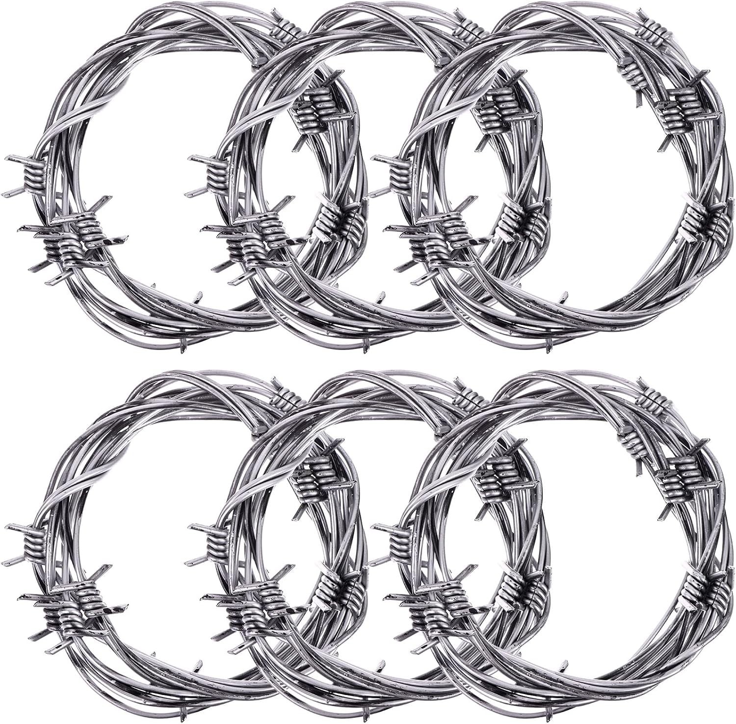 Plastic Fake Barbed Wire 49 Ft Rusted Silver Barb Wire Prop 6 Pk Western Decor Plastic Fake Barbed Wire 49 Ft Rusted Silver Barb Wire Prop 6 Pk Western Decor