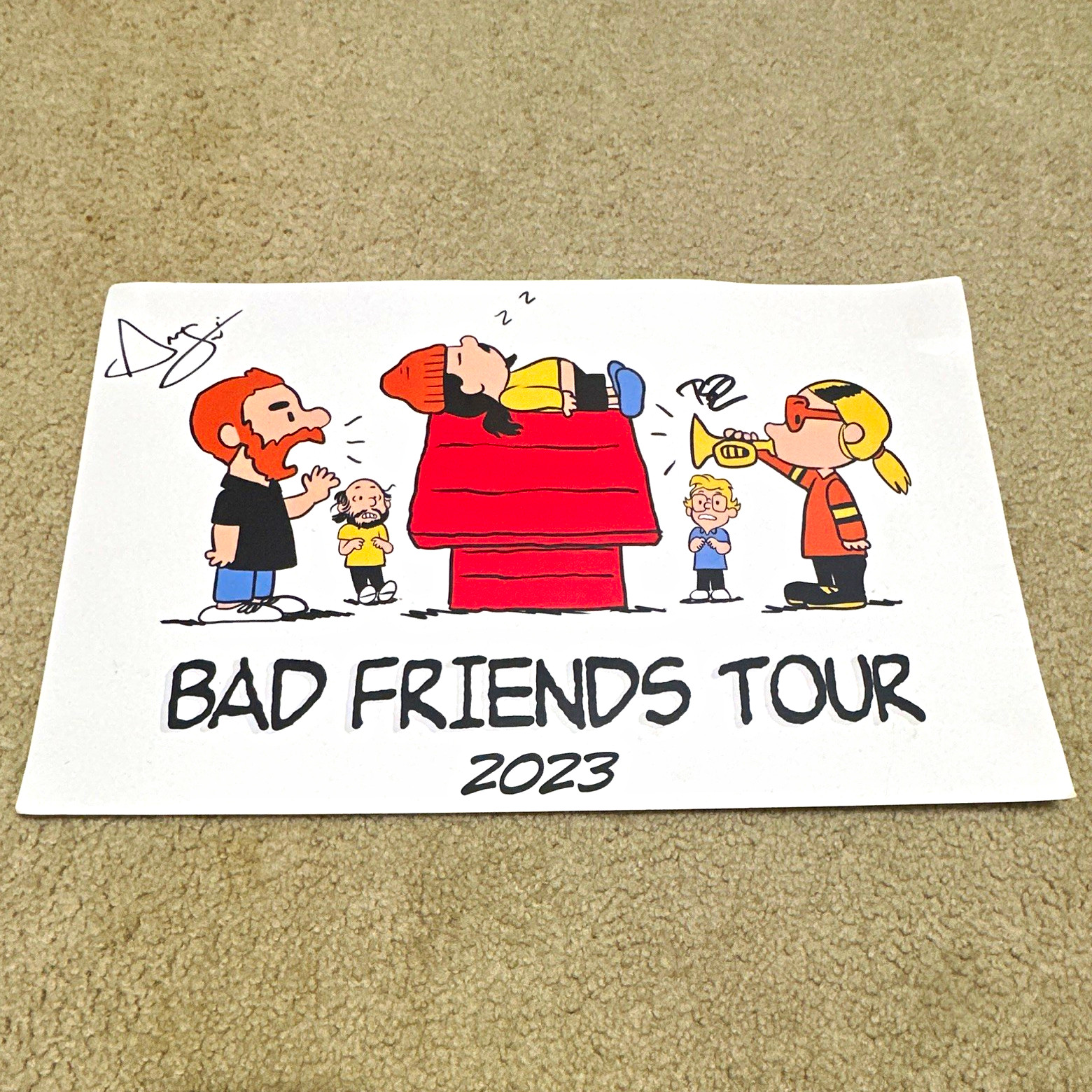 Bad Friends Tour 2023 Autographed Signed Print - Bobby Lee & Andrew Santino