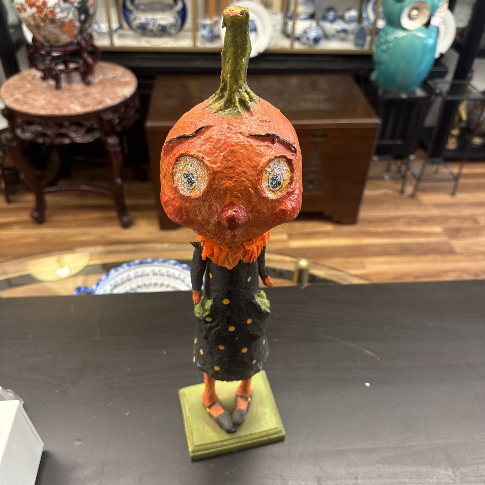 VINTAGE DEBRA SCHOCH for BETHANY LOWE DESIGNS PUMPKIN HEAD HALLOWEEN FIGURINE VINTAGE DEBRA SCHOCH for BETHANY LOWE DESIGNS PUMPKIN HEAD HALLOWEEN FIGURINE